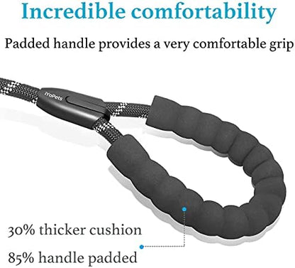 Double Dog Leash with Two Extra Traffic Handles, 18~120 lbs, Black - Image 3