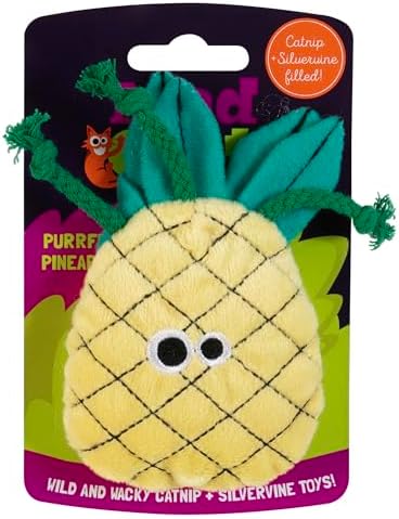 Mad Cat Purrfect Pineapple Catnip and Silvervine Plush Cat Toy, Pack of 1 by Unknown
