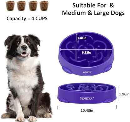 YINEYA 4 Cups Slow Feeder Dog Bowls Large Breed, Anti-Choking Pet Supplies, Maze Dog Food Bowl, Puzzle Feeder That Slow Down Eating - Image 5