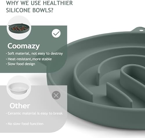 Coomazy Slow Feeder Cat Bowl Silicone Pet Puzzle Feeder for Slow Eating - Image 4