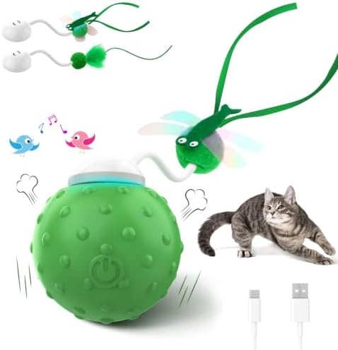 Interactive Cat Toy Ball,Fast Moving Cat Stimulation Toys For Indoor Cats by Bestcompanionshipforpets