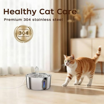 4L/135oz Large Cat Water Fountain Advanced 304 Stainless Steel with Detachable Tank, Easy to Clean, Automatic Pet Fountain Quiet Cats Water Dispenser, Dogs (135oz Large Cat Fountain) - Image 4