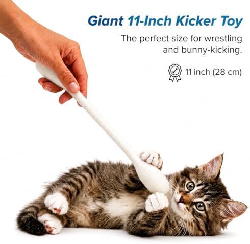 Glaciart One XXL Swabs Cat Toys with Catnip - 2 Pk | Durable for Chew, Cute Cat Toys Interactive Kitty for Boredom, Exercise, & Play | Filled w/Organic Catnip for Anxiety & as Digestive Aid - Image 2