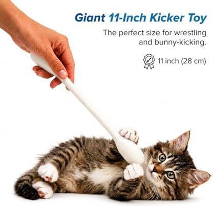Glaciart One XXL Swabs Cat Toys with Catnip - 2 Pk | Durable for Chew, Cute Cat Toys Interactive Kitty for Boredom, Exercise, & Play | Filled w/Organic Catnip for Anxiety & as Digestive Aid - Image 2