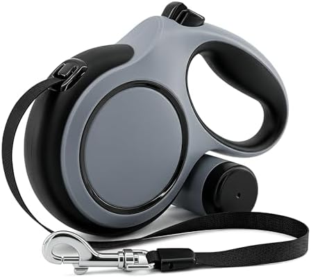 16ft Retractable Dog Leash for Medium Dogs up to 66 lbs, Gray by TailyWags