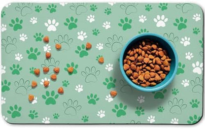 Dog Food Mat, Absorbent Water Bowl Mats Cat Pet Feeding Placemats Green 30 * 17 inch by Zoeeya