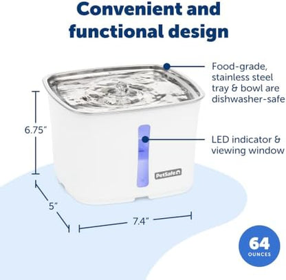 PetSafe Viva Pet Water Fountain, 64 oz, for Cats and Small Dogs - Image 4