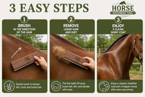 I.N 8-Inch Desheding Brush for Dog & Horses Remove loose Hair & Undercoat Deshedding Tools for Large Dogs, Horses, Ponies,& Cows Pet Grooming Brush - Image 4