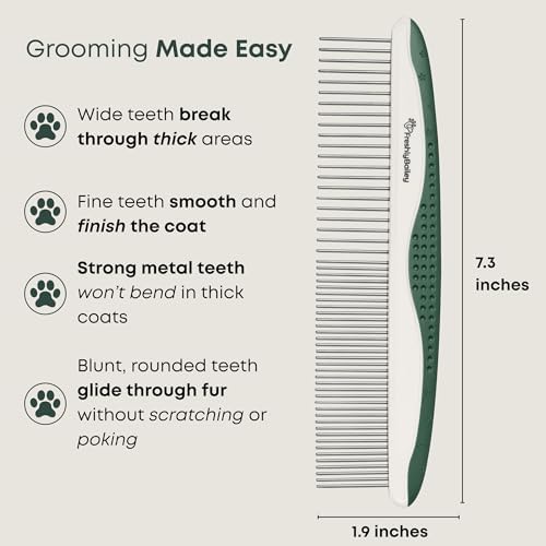 Greyhound Comb for Dogs - Dual Teeth Metal Comb for Curly Coats - Image 3