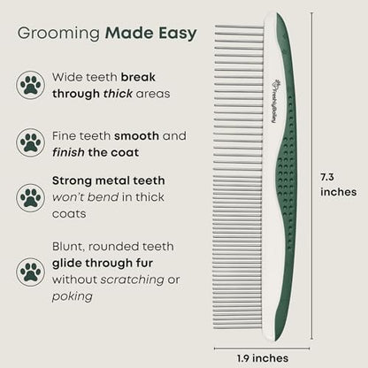 Greyhound Comb for Dogs - Dual Teeth Metal Comb for Curly Coats - Image 3