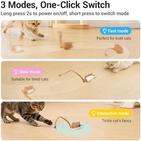 Potaroma Interactive Cat Toy Rechargeable Motion Activated Rolling Mouse - Image 4