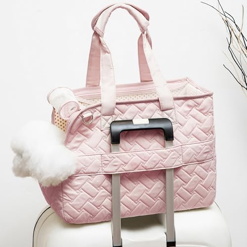 Small Puppy Carrier Bag,Woman Style,Pups Purse Kitty,Multiple Pockets,Breathable Mesh,Pets Totes Travel,Picnic,Outdoor,MAX 6 lb (Pink, Small) - Image 4