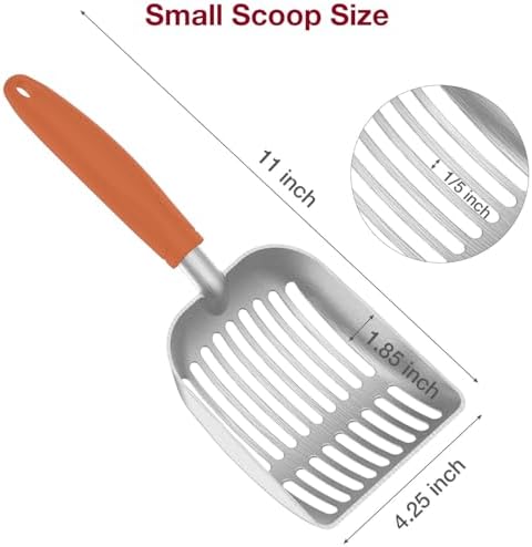 Cat Litter Scoop, Kitty Metal Scooper, Aluminum Alloy Sifter, Kitten Pooper Lifter, Deep Shovel, Long Handle, Poop Sifting, Durable, Heavy Duty, for Litter Box - Image 2