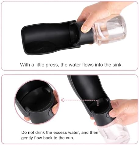 Portable Dog Water Bottle, Foldable Water Bottle for Dog, Black, 12oz - Image 4