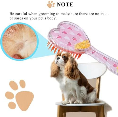 Small Soft Dog Grooming Brush Pet Massage Hair Brush (White Heart) - Image 6