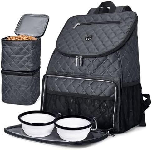 BAGLHER 丨Dog Travel Bag,Airline Approved Pet Supplies Backpack, Dog Travel Backpack with 2 Silicone Collapsible Bowls and 2 Food Baskets. by BAGLHER
