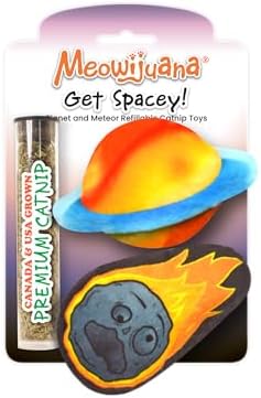 Meowijuana Get Spacey Cat Toy | 2 Plush Toys, Refillable Catnip by Meowijuana