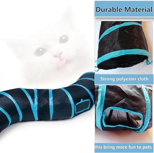 Cat Tunnel, Cat Tunnels for Indoor Cats, S-Shape Foldable Cats Cave - Image 4