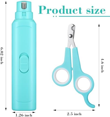 Lasnten 2 Pcs Bird Nail Grinder with Clipper Bird Nail Trimmer File Pet Grooming Tool for Parrot Budgerigars Parakeets Myna Conure Finches Lovebirds (Cyan Blue) - Image 2