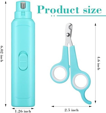 Lasnten 2 Pcs Bird Nail Grinder with Clipper Bird Nail Trimmer File Pet Grooming Tool for Parrot Budgerigars Parakeets Myna Conure Finches Lovebirds (Cyan Blue) - Image 2