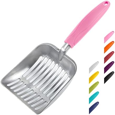 WePet Cat Litter Scoop, Aluminum Alloy Sifter, Kitty Metal Scooper, Deep Shovel, Long Handle, Poop Sifting, Kitten Pooper Lifter, Durable, Heavy Duty, for Litter Box by WePet