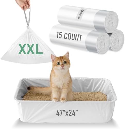 ZOMISIA Cat Litter Box Liner XXL - 15 Count 47" x 24" Jumbo Litter Bags by Zomisia
