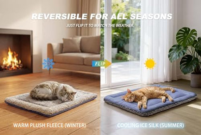 Self Warming Cat Bed, Reversible Cooling Mat for Cats, Dark Blue, 18x24 In - Image 2