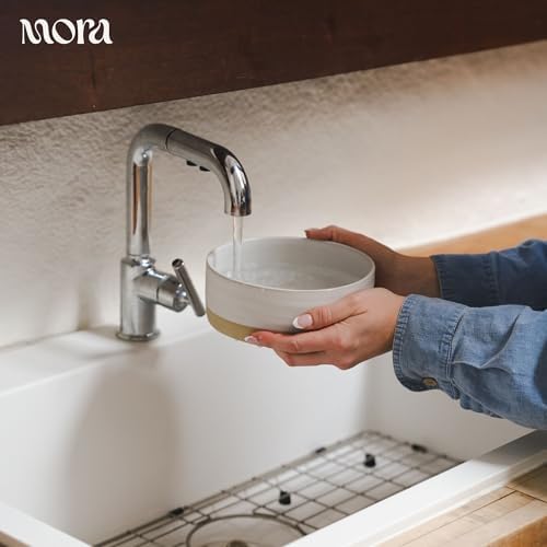 Mora Ceramic Pet Bowl Size Medium - Food/Water Dish for Large Puppies, Cats, Retrievers, Medium Sized Dogs, ect. 28oz or 4 Cups - Basic Bowls for Your Dog or Cat, Mix and Match for a Set - Oat - Image 5