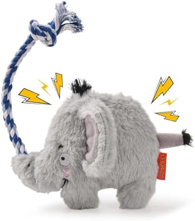 AUSCAT Plush Dog Rope Toy, Durable Squeaky Dog Toys for Puppy Small Medium Dogs (Not for Aggressive Chewers), Elephant by AUSCAT