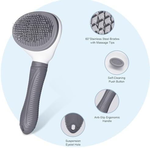 Aogeili Self‑Clean Slicker Brush for Dogs, Cats & Rabbits, 7.87 x 4.13 in - Image 3