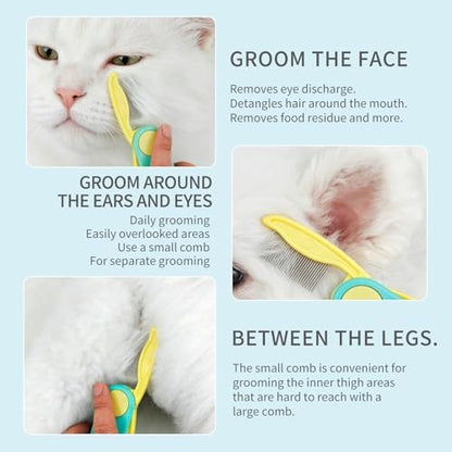 Foldable 2-in-1 Pet Face Comb for Dogs & Cats for Face Eyes Ears (Purple) - Image 6