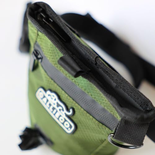 Callieco Mini Dog Treat Pouch with Magnetic & Zipper Closure | Small Waist Belt Training Behavior Aid Bag for Dog Walking with Poop Bag Dispenser (Green) - Image 5
