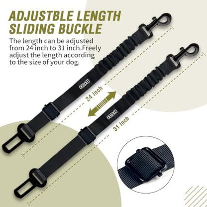 COOYOO Dog Seat Belt,3 Piece Set Retractable Dog Car Adjustable Seatbelts for Vehicle Nylon Pet Safety Heavy Duty & Elastic & Durable Car Harness for Dogs - Image 5
