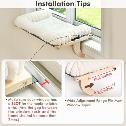 Cloud-Soft Cat Window Sill Perch, Zipper Design Cushion Pet Bed,XL - Image 7