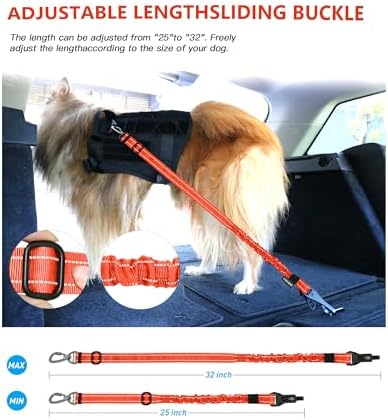 AUBELL Dog Seat Belt for Car,2 Pack Set 3-in-1 Dog Car Harness,Black+Orange - Image 6