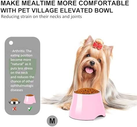Dog Bowls,Cone Friendly Non Slip Single Dog Bowl with Stainless Steel Inner, Raised Bowls for Small Dogs Spaniel Dogs Long Ear, High Capacity, M/2 Cup Pink - Image 3