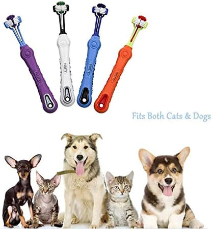 Orgrimmar 4 Pcs 3-Sided Pet Toothbrush Dog Cat Mouth Dental Teeth Care - Image 6
