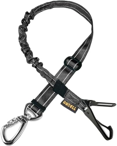 AUBELL Dog Seat Belt for Car,Updated 3-in-1 Bungee Dog Car Harness,Black by AUBELL