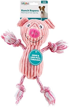 Outward Hound by Charming Pet Ranch Roperz Pig Plush Squeaky Dog Toy - Image 2