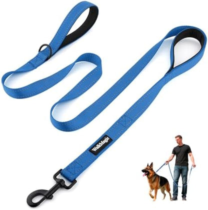 Heavy Duty Double Handle Dog Leash 6 ft Long for Total Control, Padded 2 Handle, Reflective Training Lead for Medium Large Dogs (Navy Blue, 6 FT) by Unknown