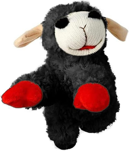 Multipet X-Small Mini Lamb Chop Black 6" | Small Lamb Chop Dog Toy | 6 Inch Small Dog Toy Lamb Chop Squeaker Toy | Officially Licensed (Black, 6")