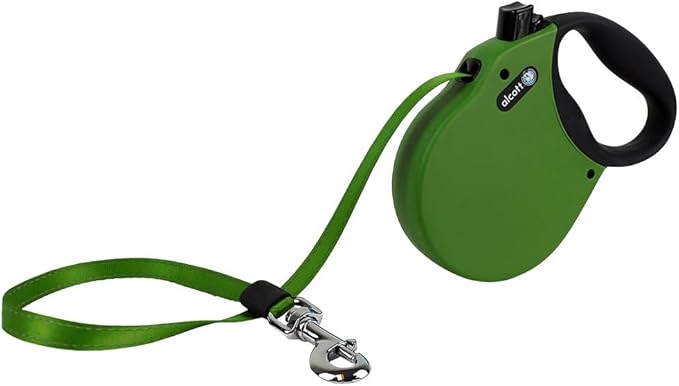 Alcott Adventure Retractable Leash – 16 Feet – Large for Dogs up to 110 lbs, Green – Durable & Comfortable Dog Leash