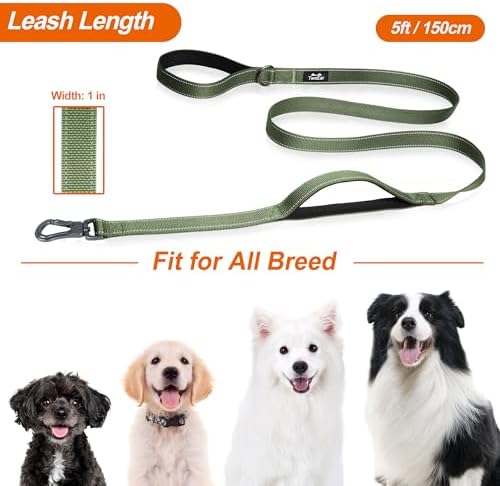 Twoear 5FT 1IN Heavy Duty Dog Leash for Large Dogs with 2 Padded Handles - Image 6
