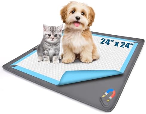 Pee Pad Holder for Small Dogs, 24" x 24" Dog Puppy Pee Pad Holder, Gray by MultiOutools