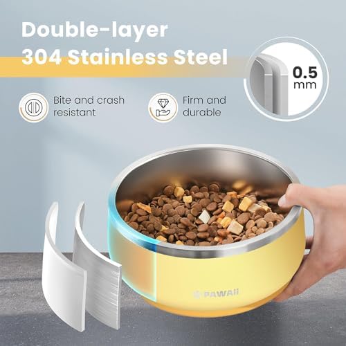 Pawaii Dog Bowl,34 oz Stainless Steel Food and Water Bowl,ID Tag,1 Pack - Image 2