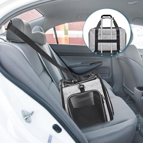 Petmolico Cat Carrier Soft-Sided Airline Approved, Medium, Grey-X863 - Image 4