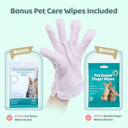 NAVZA® Pet Wipes for Dogs & Cats, 200 Count (2 x 100 Packs), Hypoallergenic Unscented Grooming Wipes for Paws, Butt & Body, Rinse-Free Dog Wipes Daily Cleaning for Sensitive Skin, 20 x 20 cm - Image 2