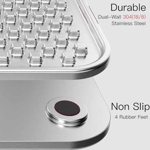 Feedoo Double Wall Stainless Steel Lick Mat for Dogs & Cats - Chew Proof & Whisker Friendly, Non-Slip Base, for Calm Feeding & Anxiety Relief - Dishwasher Safe Slow Feeder Pad [1Pack] - Image 2
