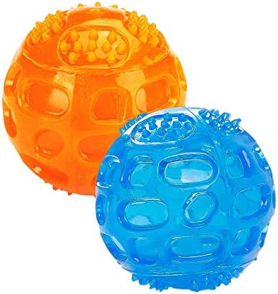 ACEONE Dog Squeaky Ball, Pet Squeak Chew Bouncy Rubber Toy Balls for Small Large Dogs Indestructible Exercise Training Playing by ACEONEPetSupplies
