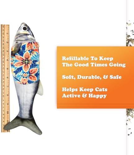 Meowijuana Big Fishy Tourist Kicker Cat Toy | Refillable Catnip Kicker - Image 4
